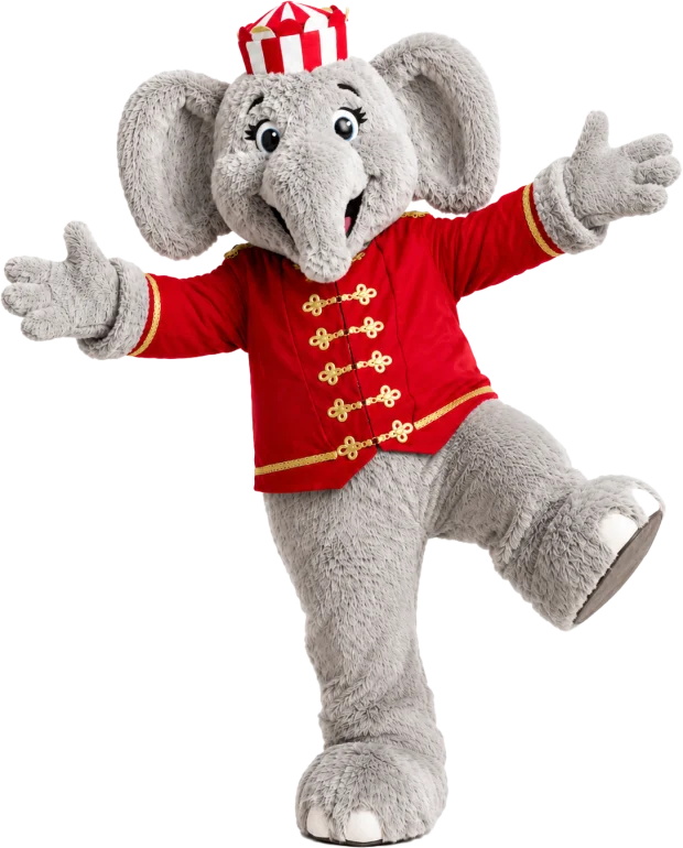 Bubbels, de olifant-mascotte van Circus Chapito